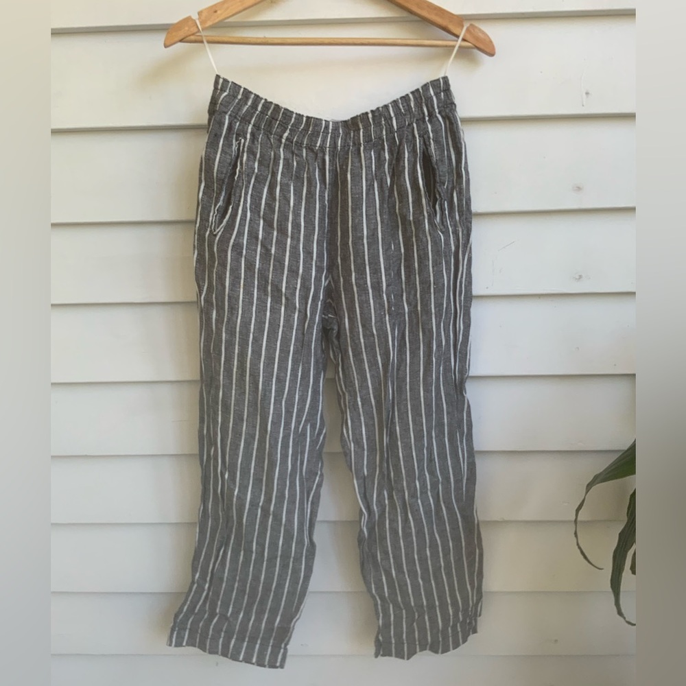 Striped linen trousers